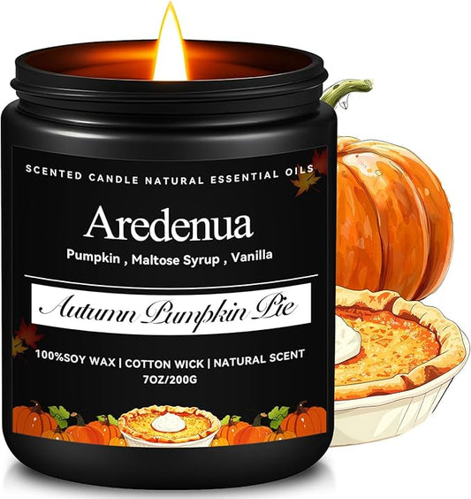 Pumpkin Pie Candle – Holiday Soy Candles for Thanksgiving | Warm Bakery Scented Candle | Cozy Winter Candles Gift for Home, Holiday Aromatherapy Christmas Gifts for Women Men - Bloomnest