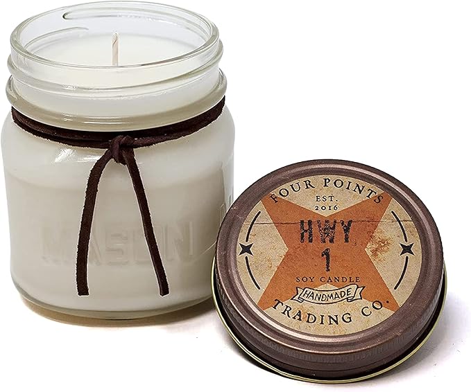 HWY-1 Scented 8 Oz Soy Aromatherapy Candle w/Jar - Four Points Trading Co. - Bloomnest