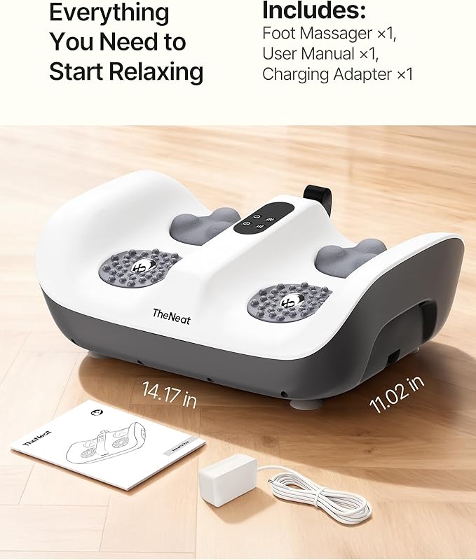 TheNeat Foot Massager Machine with Heat, Vibration, Shiatsu Foot Calf Massager, Kneading Massage, Suitable for Home & Office, 2 Speed Options, NeatVibe - Bloomnest