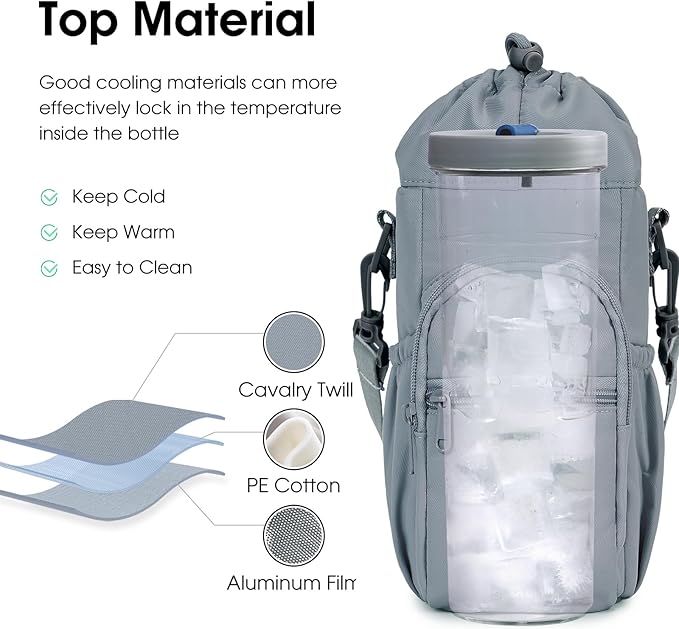 sportsnew Water Bottle Holder with Strap 32oz 40oz Insulated Water Bottle Carrier Sling Bag with Phone Pocket Crossbody sportsnew