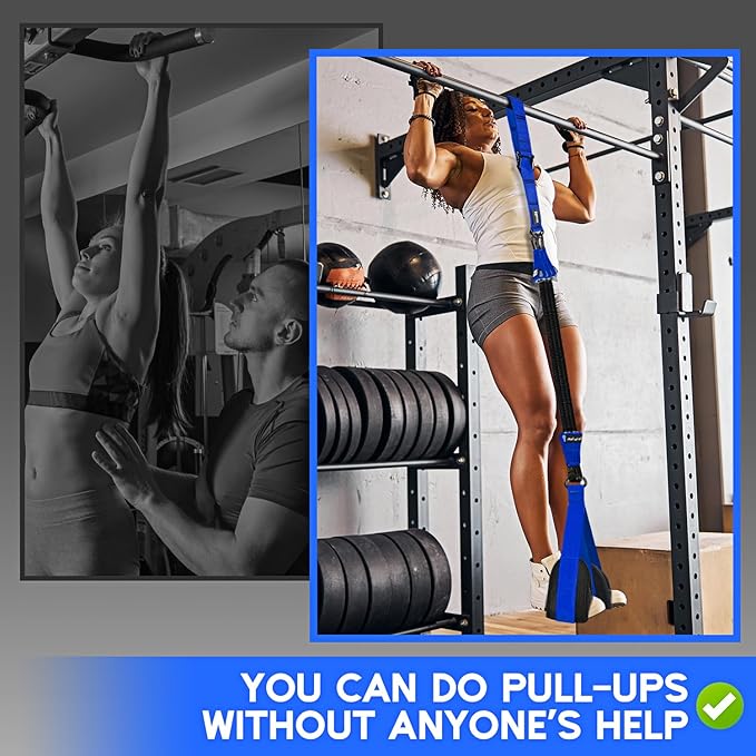 Pull Up Assistance Bands, Adjustable Heavy Duty Resistance Band for Pull Up, 3 Pull Up Bands, Comfortable Fabric Feet/Knee Rest, Assistance Bands for Pull-Up, Home Fitness, Body Stretching - Bloomnest