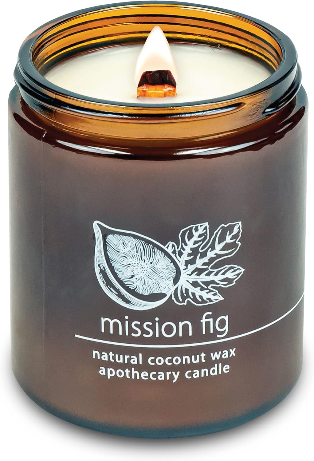 Hemlock Park Crackling Wood Wick Candle Handcrafted with Natural Coconut Wax (Standard 8 oz, Mission Fig)