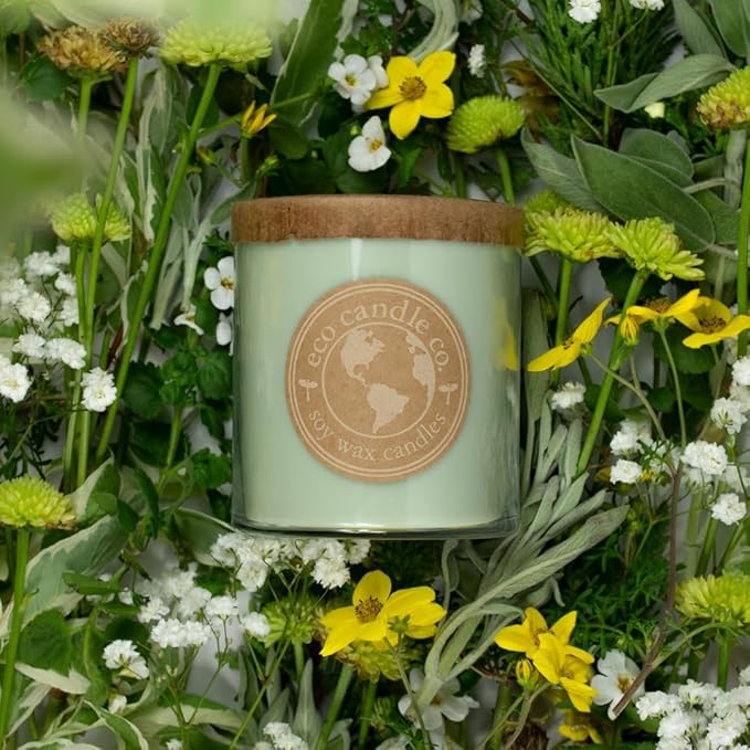ECO CANDLE CO. Recycled Candle, Chamomile Sage, 6 oz. - Scents of Sage & Chamomile - 100% Soy Wax, No Lead, Kraft Paper Label & Lid, Hand Poured, Phthalate Free, Made from Midwest Grown Soybeans - Bloomnest