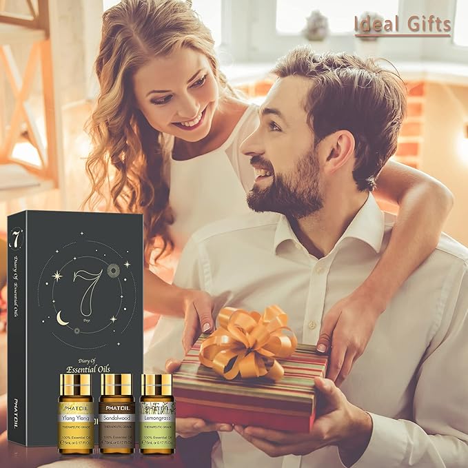 PHATOIL Essential Oils Gift Set 15 x 5ml, Pure Essential Oil Aromatherapy Oil for Skin Care, Hair Care, Bath, Ideal for Humidifier, Diffuser, Relax - Bloomnest