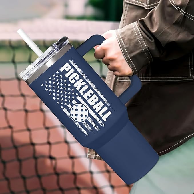 Pickleball Gifts For Men, Gifts For Pickleball Lovers, Pickleball Christmas Gift, Pickleballs Present Ideas From Son, Daughter And Kids, Christmas Presents For Dad, Pickleball Tumbler 40oz With Handle - Bloomnest
