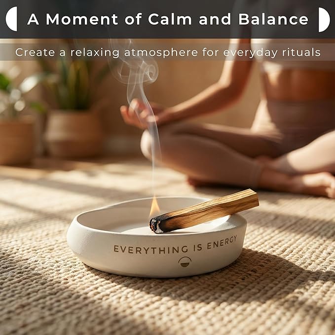 5 Palo Santo Sticks with White Holder (White) ENERGIZEDAURA