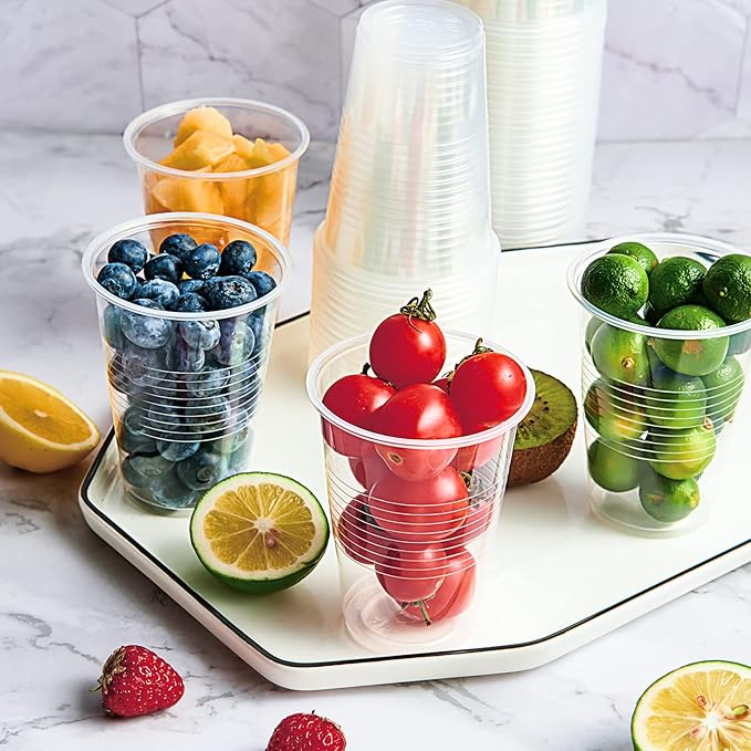 Lilymicky 500 Pack 9 oz Clear Plastic Cups, Disposable Drinking Cups, Plastic Party Cups for Birthday Parties, Picnics, Ceremonies, and Any Events - Bloomnest