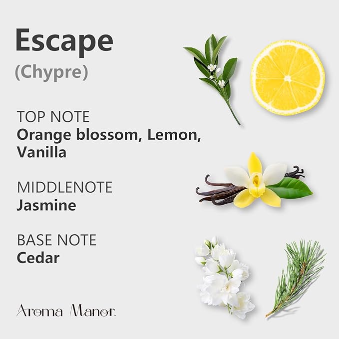 Fragrance Oil - Escape Essential Oil Blend - Luxury Hotel Inspired Home Aromatherapy Diffuser Oil - Orange Blossom, Vanilla, Jasmine, Cedar - for Diffuser, Humidifier, Ultrasonic, Reed - 150ML - Bloomnest
