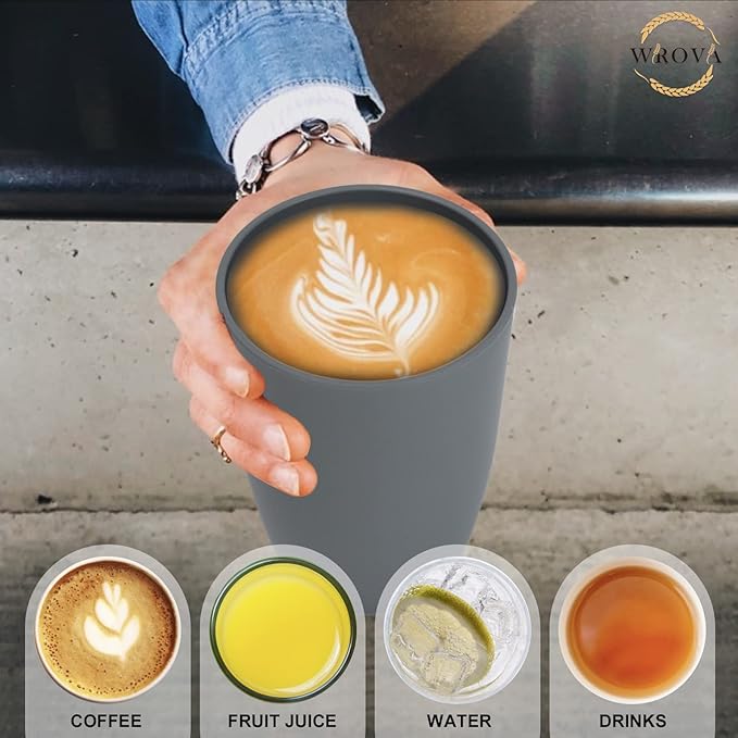 Wheat Straw Cups 8 PCS Good Alternative to Plastic Reusable Cups 20 oz Unbreakable Drinking Cup Reusable Dishwasher Safe Water Plastic Glasses Classic Series - Bloomnest