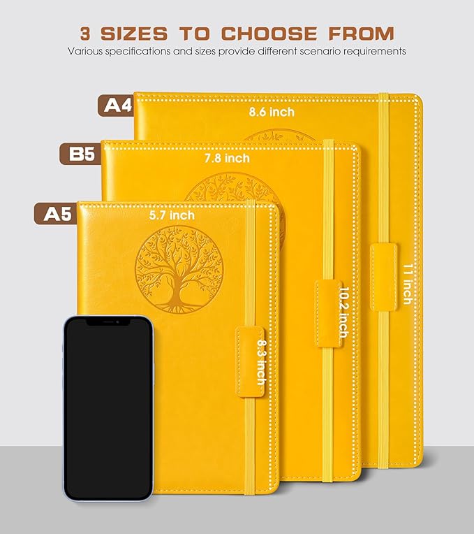 Lined Journal Notebook for Women Men,256 Pages B5 Large Hardcover Leather Journals for Writing,Travel,Business,Work & School,College Ruled Notebooks for Note Taking,Diary Notepad 7.8"×10.2" - Bloomnest