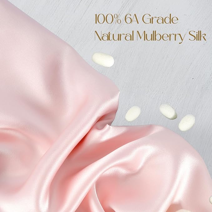 ZIMASILK 100% Pure Mulberry Silk Pillowcase for Hair and Skin Health,Soft and Smooth,Both Sides Premium Grade 6A Silk,600 Thread Count,with Hidden Zipper,1pc (Queen 20''x30'',Pink) - Bloomnest