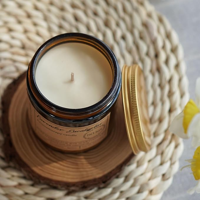 Lavender Eucalyptus Candles for Home Scented - Aromatherapy Candles for Women Relaxation Anxiety Stress Relief Claming Candles Gifts for Birthday Christmas Soy Wax Candle (2pk | 16oz) - Bloomnest
