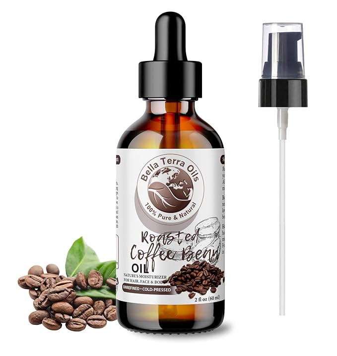 Bella Terra Oils - Roasted Coffee Bean Oil 2oz - The Ultimate Coffee Serum, Abundant in Palmitic Acid & Vitamin E, Dive into Coffee's Nourishing Embrace - Bloomnest