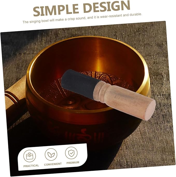 2Pcs Durable Singing Bowl Mallets with Sound Comfortable Accessories for Meditation Yoga Bedroom and - Bloomnest