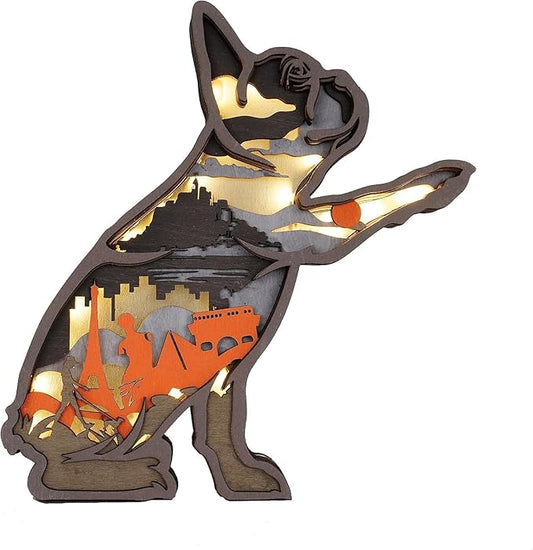 3D Wooden Animal Carving LED Night Light, Wood Carving Light, Modern Home Decoration, Decorative Tables, Cabinets, Living Rooms, Bedrooms, Offices, Farmhouses, Bookshelves, Perfect Holiday Gifts - Bloomnest