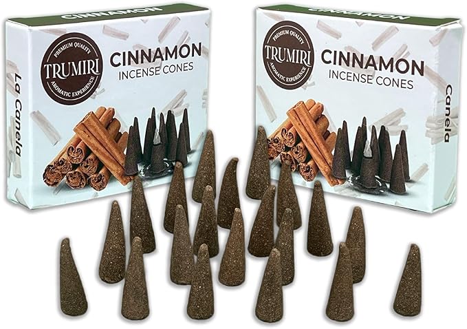 TRUMIRI Cinnamon Incense Cones - Total 20 Cone Incense - Dual Pack of 10 Insence Cones - Incense Cones Scented - Cone Incense Scents - Insense Cones - Incent Cone TRUMIRI