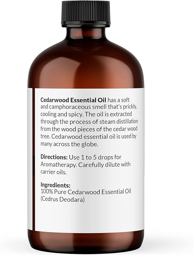 NaturoBliss Cedarwood Essential Oil – Huge 4 Fl Oz – 100% Pure and Natural – Premium Grade Essential Oil for Diffuser and Aromatherapy, Skin, Massage, Candle and Soap Making Fragrance - Bloomnest