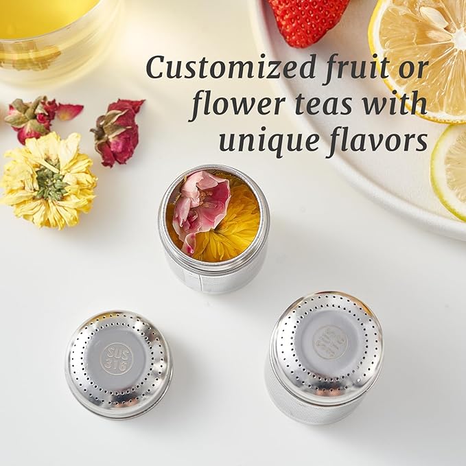 316L Stainless Steel Fruit Infuser for Water Bottles & Pitchers,BPA-Free Plastic-Free,Hot/Cold Safe Dishwasher Safe(2-Pack) - Bloomnest
