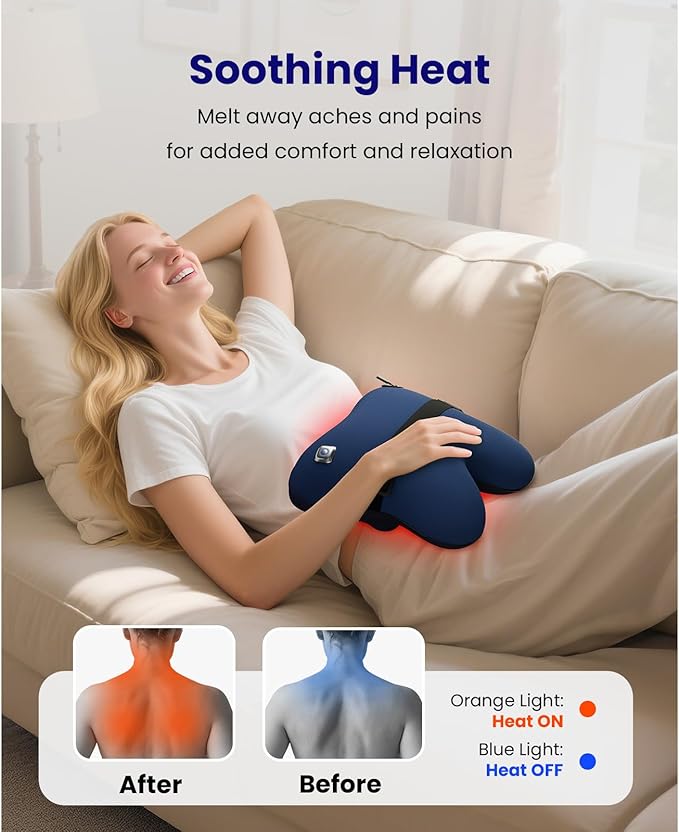 BOB AND BRAD Cordless Back Massager with Heat FSA Eligible HSA Eligible, Shiatsu Neck Massager for Pain Relief Deep Tissue, 3D Kneading Massage Pillow for Pain Relief, Birthday Gifts for Women Men - Bloomnest