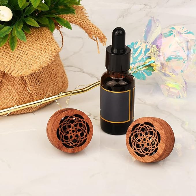 Essential Oil Car Diffuser, 2 PCS Car Aromatherapy Wood Diffuser with Vent Clip - Bloomnest