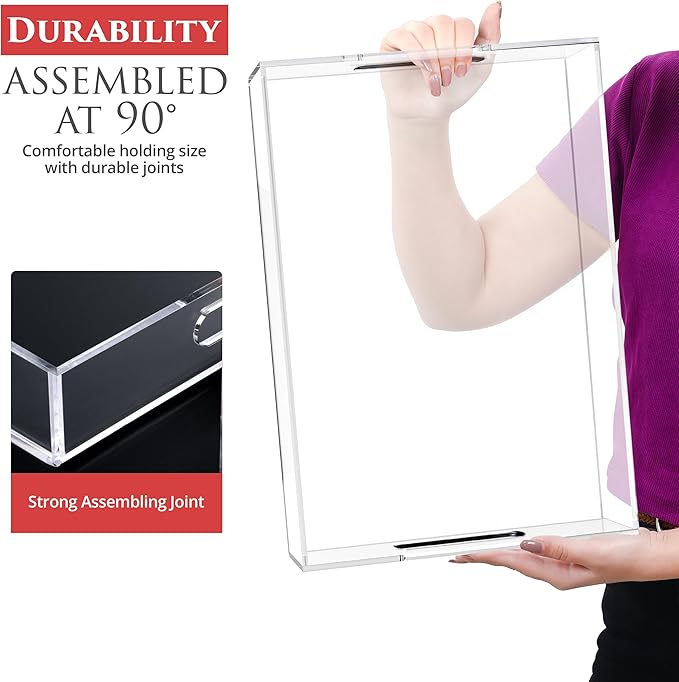 Acrylic Tray 14x11 with Cut Handles - Spill Proof Decorative Tray is an Ideal Countertop Organizer for Living Rooms, Ottoman Coffee Tables, Offices, Kitchens & Serving Guests - Bloomnest