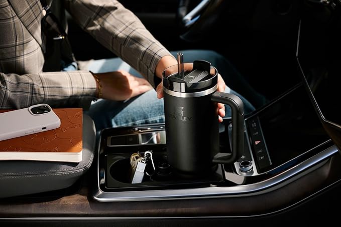 Stanley Quencher H2.0 Tumbler with Handle and Straw 30 oz | Flowstate 3-Position Lid | Cup Holder Compatible for Travel | Insulated Stainless Steel Cup | BPA-Free | Violet Blossom