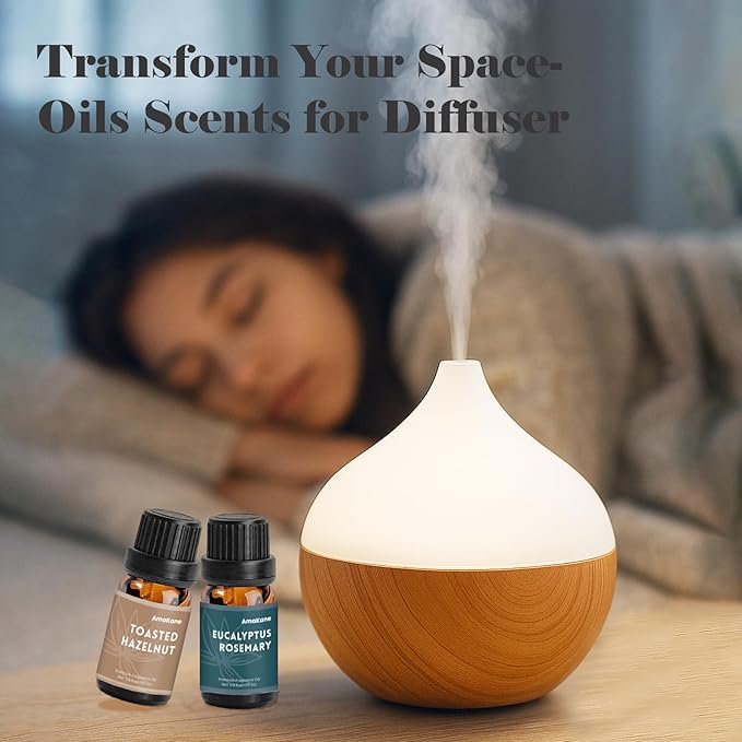 AmaKane Winter Fragrance Oil, Holiday Diffuser Oil Scents, Candle Scents for Candle Making, Soap Making Scents, Oud Vanille, Frosted Fir, Leather Almond and More Essential Oils 6x10ml AmaKane