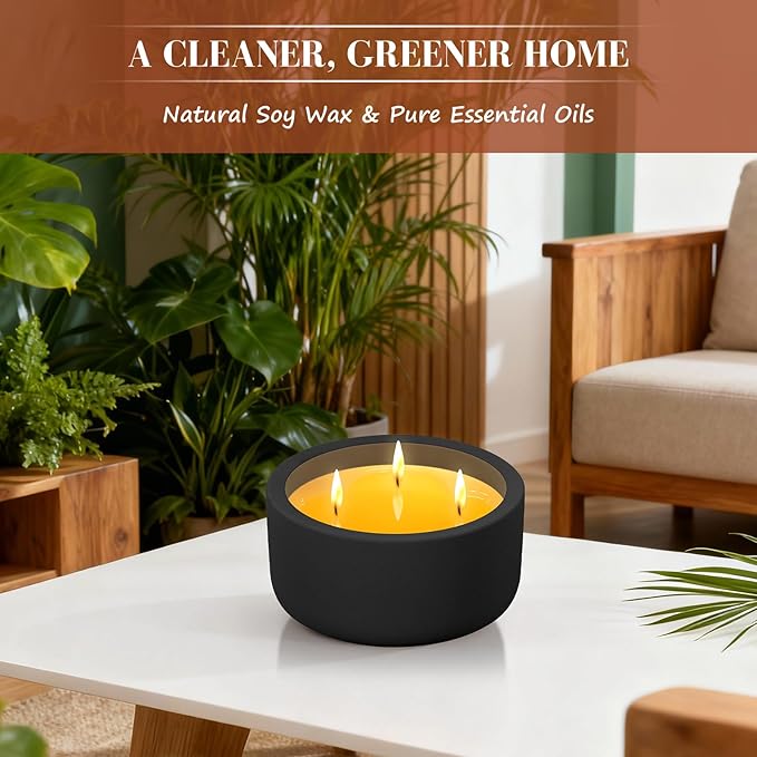 Viyffo Fall Candle – Eucalyptus & Rosemary, 3 Wick Large Scented Candle, 20oz Soy Wax, Aromatherapy Candle for Home Décor, Long-Lasting Fragrance, Perfect for Autumn & Holiday Seasons Gift - Bloomnest