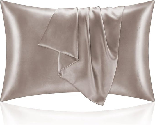 BEDELITE Satin Pillowcase for Hair and Skin, Super Soft and Cooling Similar to Silk Pillow Cases 2 Pack with Envelope Closure, Gift for Women Men(20"x36" King Size, Rose Taupe) - Bloomnest
