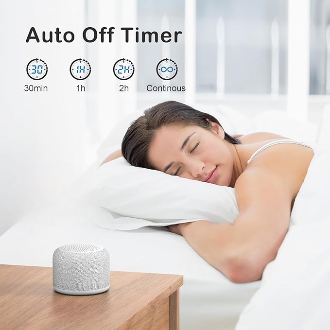 REACHER Travel White Noise Sound Machine,Portable Mini Noise Machine for Sleeping with 20 Soothing Sounds, Small Bluetooth Speaker, Baby, Adults, Rechargeable - Bloomnest