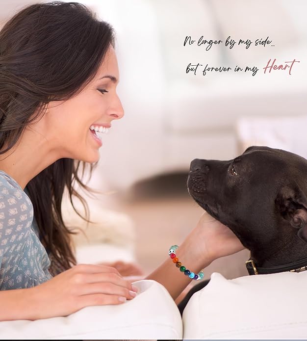 TONY & SANDY Dog Memorial Gifts, Pet Sympathy Rainbow Bridge Pet Memorial Bracelet for Men Women Girls Who Loss of Beloved Dog Cat - Bloomnest