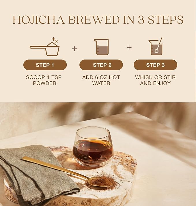 Queen Omi Organic Hojicha Powder | 100% Organic Japanese Roasted Green Tea Powder—Matcha & Coffee Alternative | Low Caffeine, Antioxidant-Rich, Smooth, Toasty, Nutty Flavor | 80g - Bloomnest