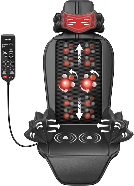 Shiatsu Massage Cushion with Heat,Kneading Massager with Vibration,Seat Massager for Office - Bloomnest