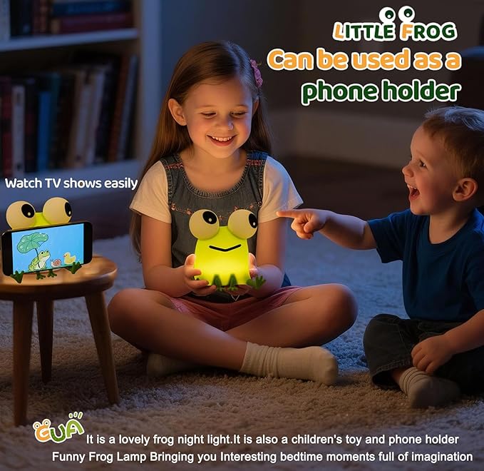 DREAMING MY DREAM Frogs Night Light,Dimmable Silicone Animal Nursery Night Light,Frogs Lamp Decor for Kids Room Bedroom,Birthday Christmas Unique Gift for Kids boy GirlsFrogs - Bloomnest
