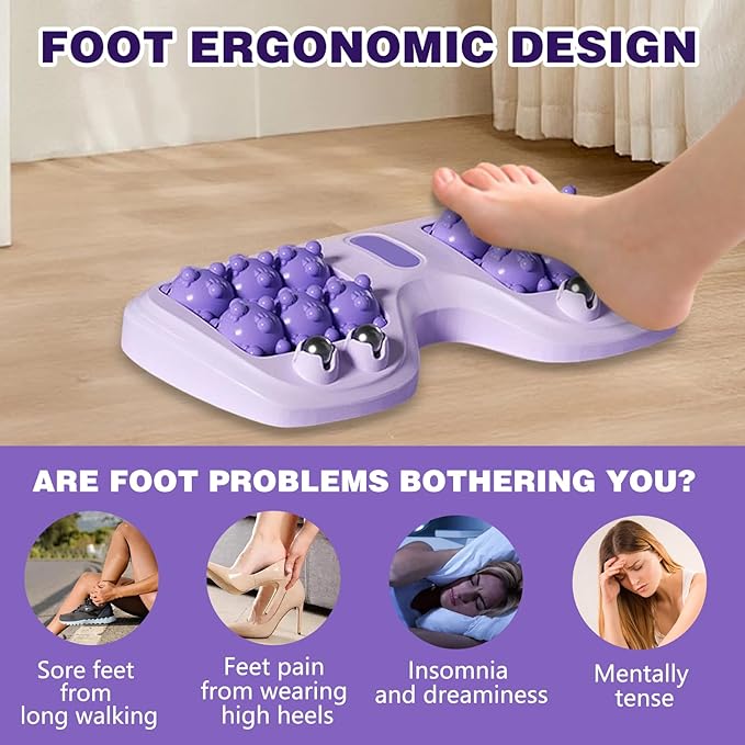 Portable Double Foot Massage Roller,Plantar Fasciitis Relief, Dual Foot Acupressure Therapy for Stress Relief and Improved Circulation, Portable Reflexology Tool for Home and Office Use (Green) - Bloomnest