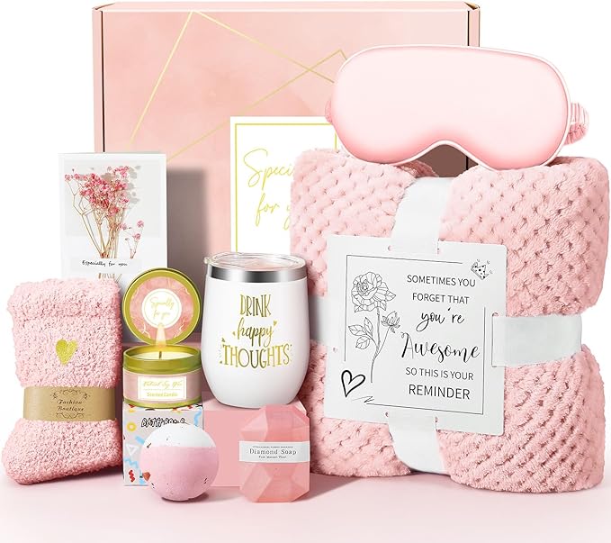 Valentines Day Gifts for Her Women Daughter Girlfriend Wife, Happy Birthday Gifts for Women Mom Her Friend Sister Wife Grandma, Self Care Gift Get Well Relaxing Spa Galentines Day Gift Basket Set - Bloomnest