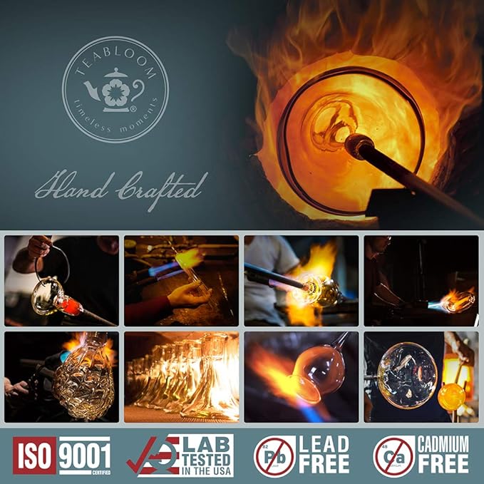 Teabloom All-in-One Glass Teapot and Tea Kettle – Heatproof Borosilicate Glass Tea Maker with Removable Stainless Steel Loose Tea Infuser – Classica Stovetop Tea Pot (40 oz / 1200 ml)