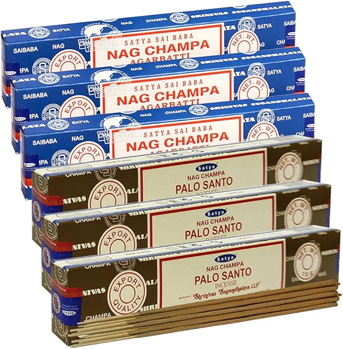 Nag Champa Palo Santo Incense Sticks & Holder Bundle Variety Pack from House of Satya Incense Sticks and Trumiri TRUMIRI