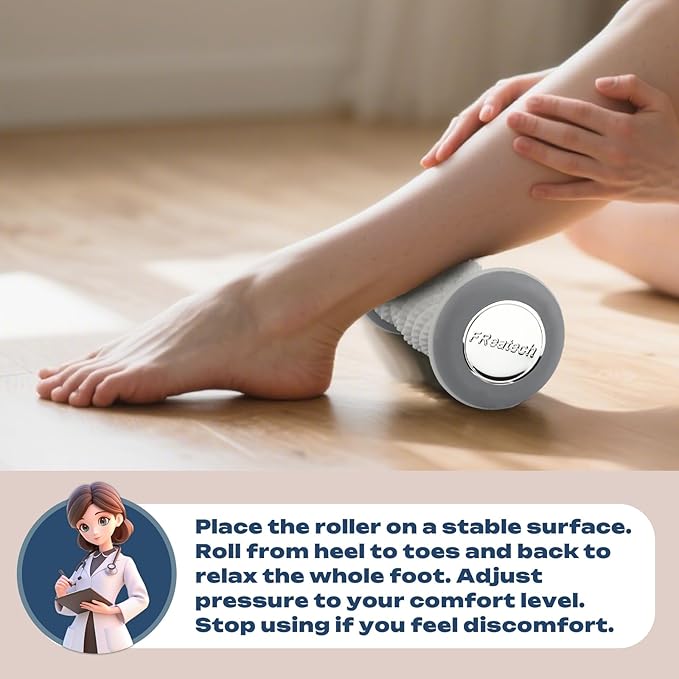 FREATECH Foot Massager Roller with 459 Spiky Massage Points, Durable PP Material, Plantar Fasciitis Relief, Deep Massage for Heel & Arch Pain, Reflexology Acupressure Tool for Muscle Relaxation - Bloomnest