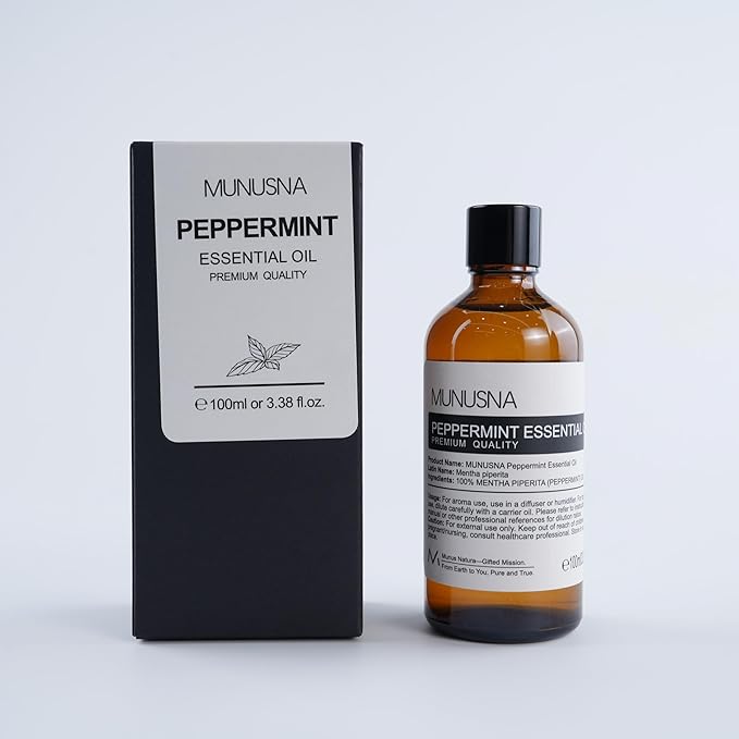 Peppermint Essential Oil, 100% Pure & Natural Peppermint Oil 100ML, Premium Grade Aromatherapy Oil for Skin Body Hair Care, Freshening Air, Mood, Diffuser, Massage, Soap and Candle Making - Bloomnest