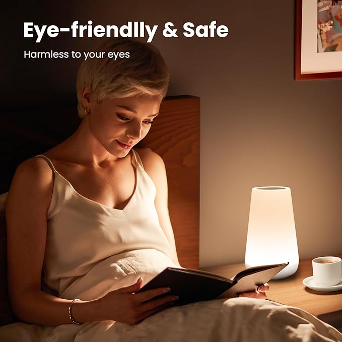 THAUSDAS Night Light, Dimmable Touch Lamp for Bedroom, Portable Table Bedside Lamp, 5 Brightness 13 RGB Colors, Night Lights for Baby Nursery Bathroom - Bloomnest
