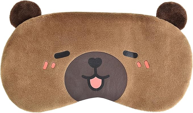 Cute Sleep Masks Cartoon Capybara Eye Mask Plush Sleeping Mask & Travel Blindfold - Funny Novelty Eye Shade for Kids, Girls & Adults (Capybara) - Bloomnest