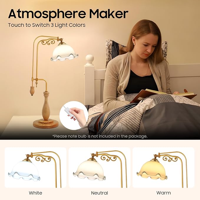 Flower Bedside Lamp Modern Table Reading Lamps Decorative Nightstand Desk Light with Flower Shaped Lampshade for Bedroom Dresser Home Decor - Bloomnest