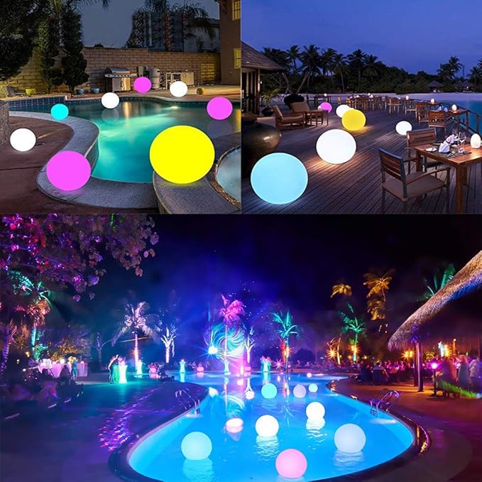 LOFTEK 20-inch LED Large Dimmable Light Ball: RGB 16 Color Changing Glow Ball with Remote Control, Waterproof Floating Pool Lights, Rechargeable for Nursery, Pool, Garden Decor - Bloomnest