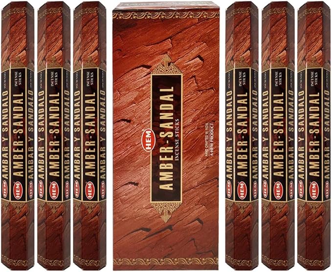 Amber Sandal Incense Sticks and Incense Stick Holder Bundle Insence Insense Hem Incense Sticks TRUMIRI