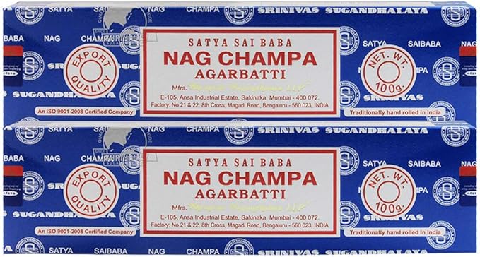 TRUMIRI Incense Stick Holder Bundle with Satya Sai Baba Nagchampa 100g Incense Sticks - Pack of 2 (Approx 200 Sticks) - Bloomnest