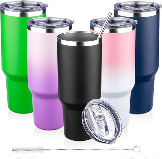 40 oz Tumbler with Lids and Straws Double Wall Vacuum Insulated Tumbler Cup,Stainless Steel Leak-proof Thermal Tumbler Powder Coated Travel Coffee Mug for Cold and Hot Drinks,Black - Bloomnest