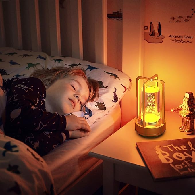 Portable Table Lamp for Outdoor Indoor: Cordless Rechargeable Desk Lamp with 3 Color Stepless Dimmable - Metal Battery Operated Small Lantern Light for Restaurant/Bedroom/Bar/Coffee Shop/Camping - Bloomnest