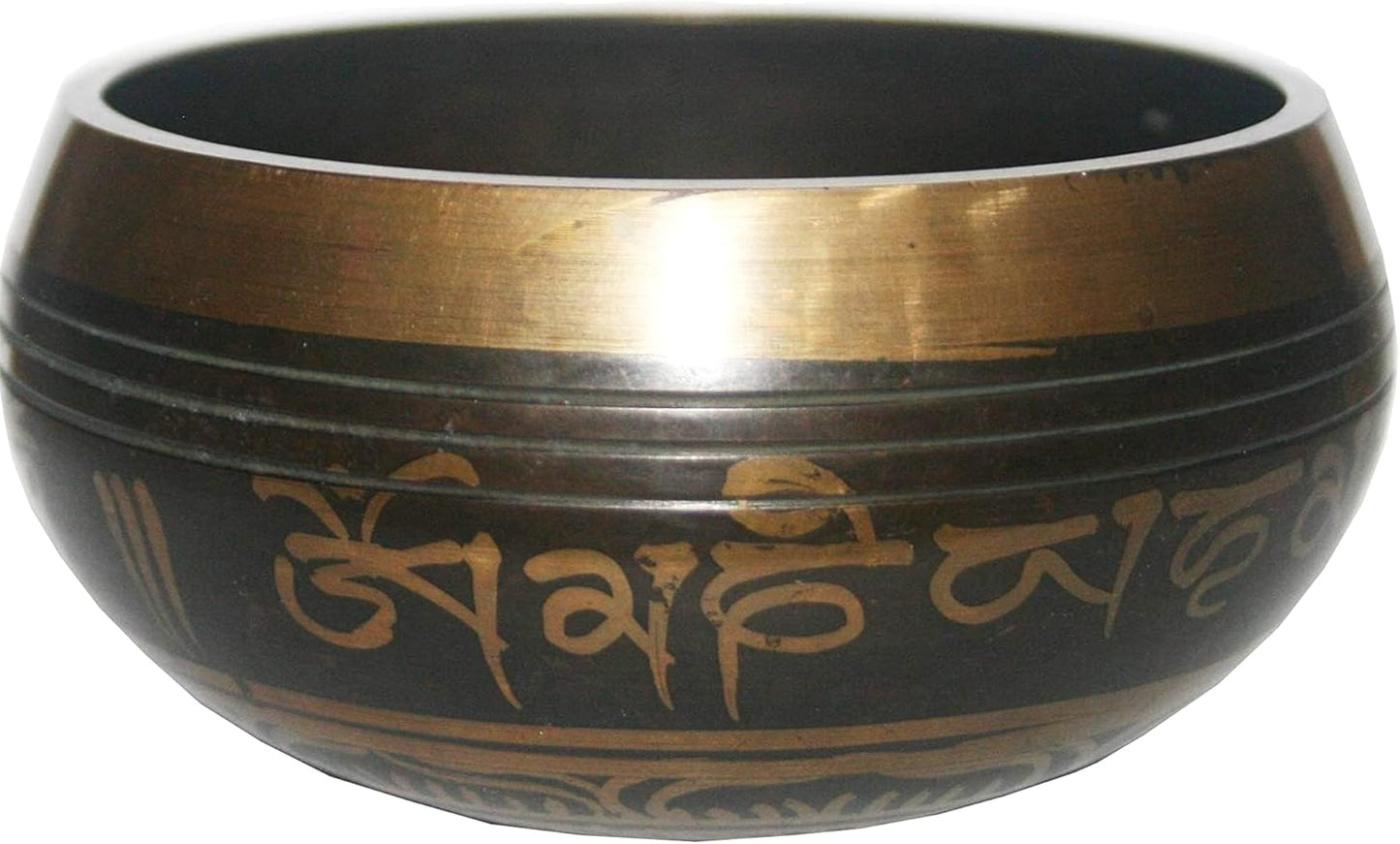 3005 SB 'D' Note Sacral Chakra Antique Tibetan Auspicious Symbol Bowl Set ~ Nepal - Bloomnest