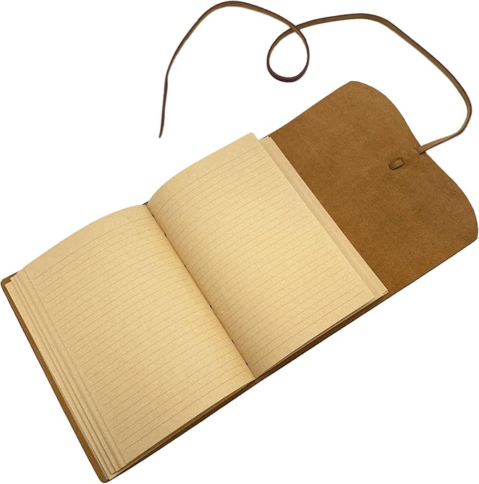 Dark Brown Notebook Journal - Leather Journals for Writing Small Size Diary 5.5x7.5 Inch, Notepad For Women and Man, Gifts,Work,Travel - Bloomnest